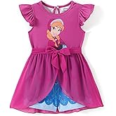 Disney Princess Frozen Elsa Minnie Mouse Stitch Toddler Girl Romper With Skirt Overlay Summer Jumpsuit with Bow 2-6 Years