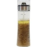Tablecraft Salad Dressing Shaker, Glass with Plastic &amp; Metal Pour Spout Top, Clear