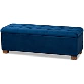 Baxton Studio Ottomans, Navy Blue/Brown