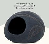 MEOWFIA Cat Cave Premium Felt Bed Merino Wool Slate Grey Medium view 6