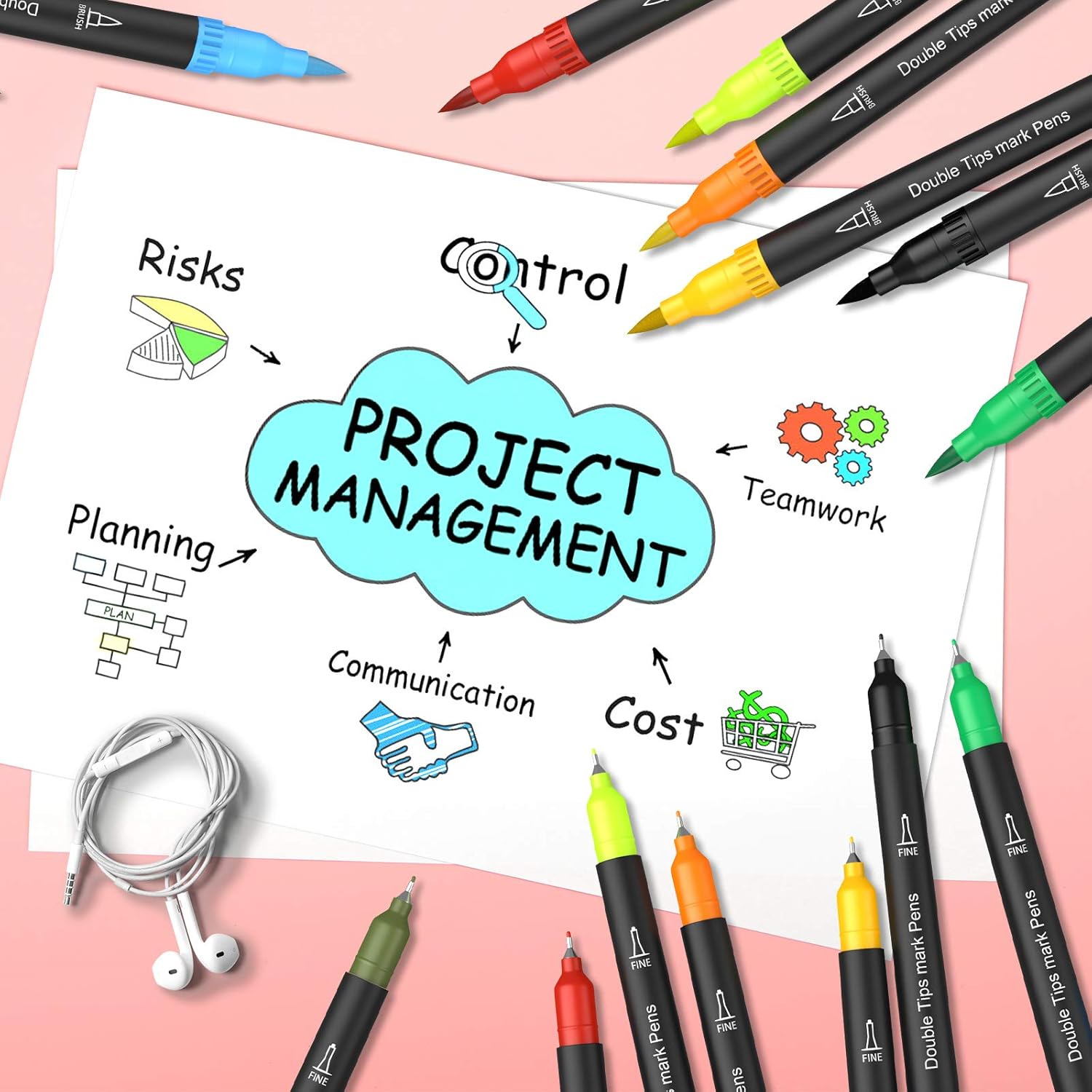 Amazon Jparr 水性ペン 鮮やかな24色 ツインタイプ 手帳 イラスト 色塗り 塗り絵 初心者 耐水 速乾 マンガ アニメ Diy 入学準備 オフィス 教室 収納ケース 水性 文房具 オフィス用品