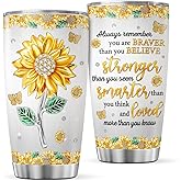 CUBICER Sunflower Tumbler 20 Oz With Lid Flower Stainless Steel Insulated Theme Coffee Travel Floral Mug Cup Drinking Glasses For Girls Mother Daughter Women On Holiday Birthday