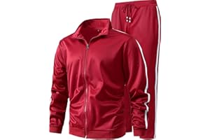 GXAMOY Men's Athletic 2 Pieces Tracksuit Casual Full Zip Jogging Sweat Suit Workout Sports Set Sportswear