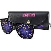 Rave Diffraction Glasses Rainbow Heart Effect EDM Festival Night Eyewear | Lightweight Eyewear Rave Glasses with Rainbow Heart Light Effect For Music Festivals, EDM Concerts, &amp; Night Parties, Black