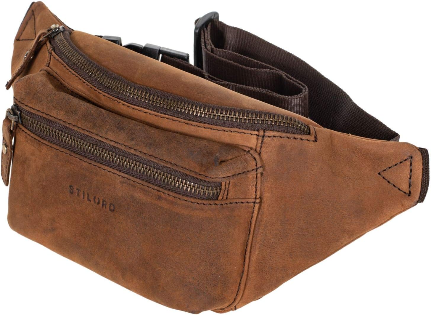 STILORD "Portland" Vintage Bum Bag Leather Vintage Pouch Bag or Cross-Over for Festival Belt Waist Bag Genuine Leather Colour:Sepia - Image 4