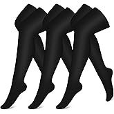 CHARMKING Compression Socks (3 Pairs) Knee High Compression Sock for Women & Men Stockings for Running, Cycling,Athletic