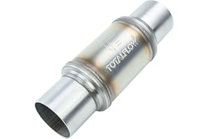 TOTALFLOW 20014 Straight Through Universal Exhaust Muffler | 409 Stainless Steel | 2 Inch Inner Diameter Inlet/Outlet