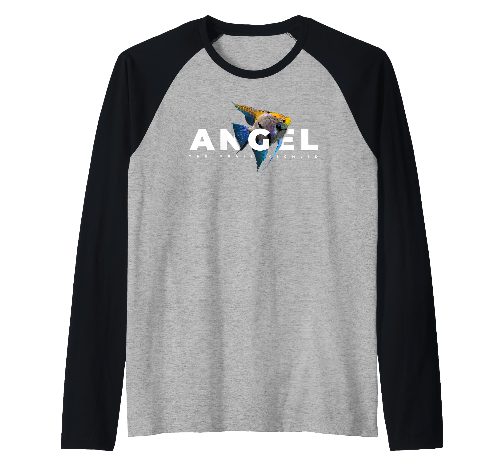 Angelfish Cichlid Aquarium Fish Raglan Baseball Tee