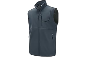 WILLIT Men's Fleece Golf Vest Outdoor Winter Vest Jacket Softshell Outerwear Sleeveless Jacket for Hiking Causal