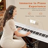 MUSTAR Digital Piano 88 Keys Semi-Weighted with Stand White 800 Tones 80 Demo view 6