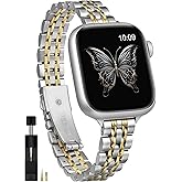 Moolia Slim Metal Band Compatible with Apple Watch Band 42/41/40/38/46/45/44/49mm Modern Design Elegant Luxury Women Replacement Bracelet for iWatch Series 11 10 9 8 7 6 5 4 3 2 1 SE/Ultra(1/2/3)