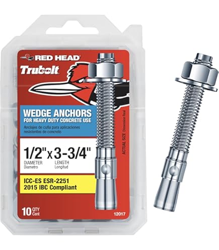 Lotto Di 10 Ancoraggi Power Fasteners 9640SD1 - Power-Stud+ SD1 3/4 X 6-1/4, Modello 7444SD1