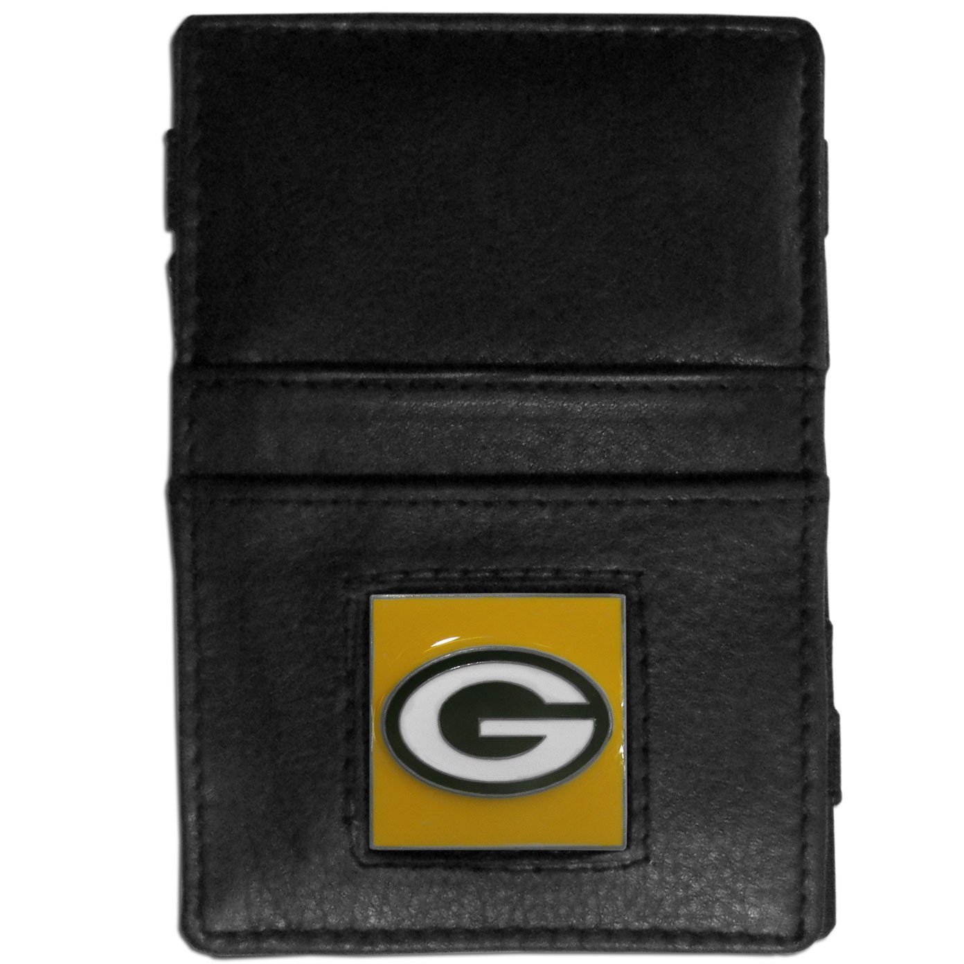 Siskiyou NFL Sports Fan Shop Green Bay Packers Leather Jacob's Ladder Wallet One Size Black