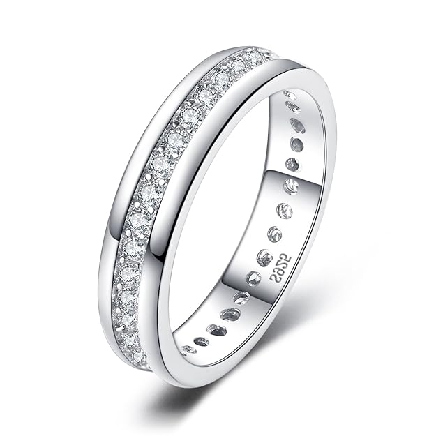 JewelryPalace Zirkonia Jubiläum Ehering Ring Kanal Set 925 Sterling Silber