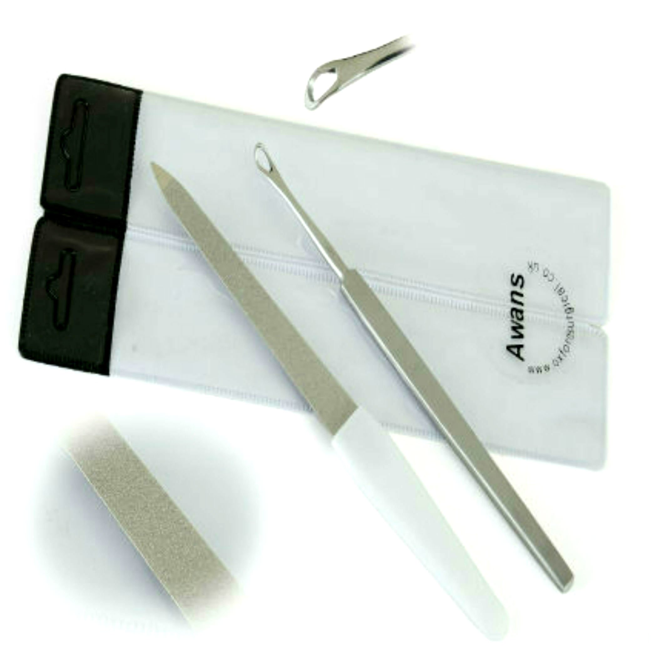 Earpick Wax Remover Stainless Steel, Nail File Set with Pouch