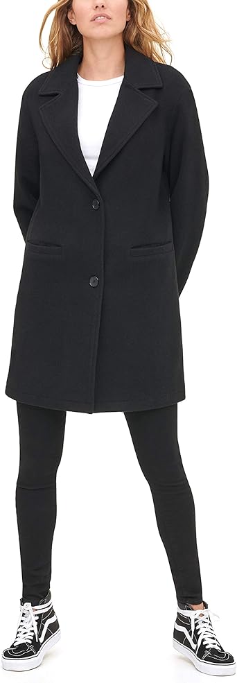 levi's women's wool plaid sherpa collar top coat