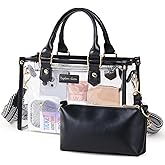 PACKISM Clear Tote Bags for Women - Clear Bag for Stadium Events with Privacy Inner Bag for Sport Events Concerts Festivals