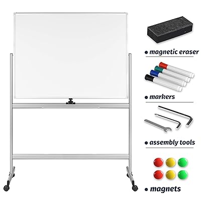 Buy Innovart Mobile Whiteboard 48 X 36 360 Reversible Double Sided Magnetic Dry Erase Board With Portable Rolling Stand On Wheels Easel Standing Board With Aluminum Frame Online In Indonesia B07v5c5y93 Buy Innovart Mobile Whiteboard 48 X 36 360 Reversible Double Sided Magnetic Dry Erase Board With Portable Rolling Stand On Wheels Easel Standing Board With Aluminum Frame Online In Indonesia B07v5c5y93