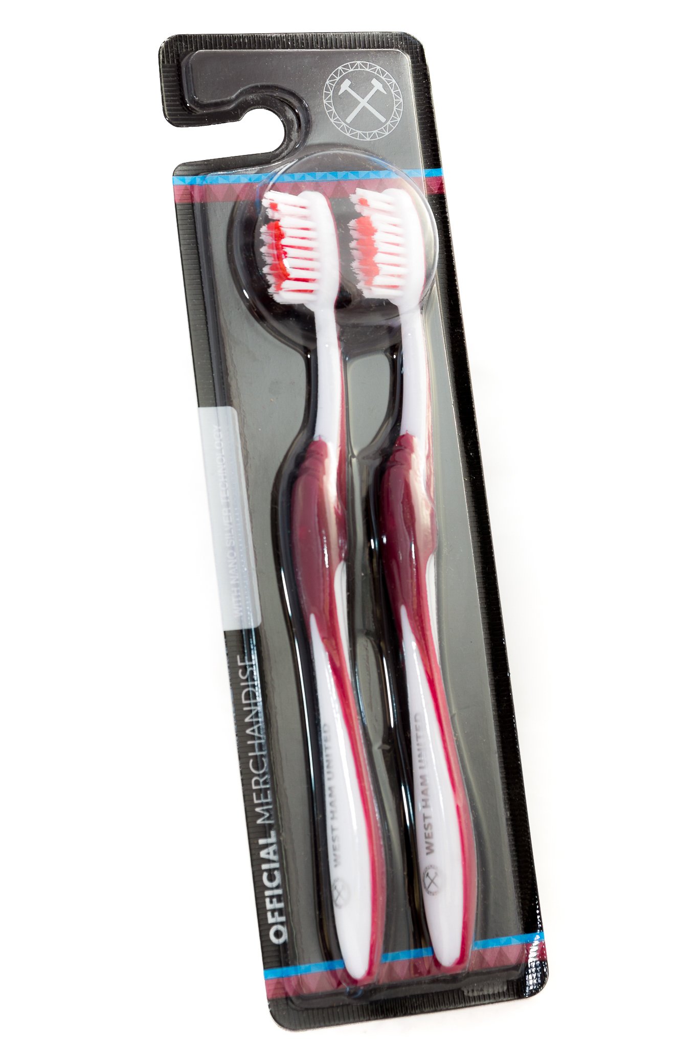 2020 Official West Ham United Fc Twin Pack Toothbrush. Official Licensed Product. Ideal West Ham Gift For Any Occasion, Perfect West Ham United Gift Idea.