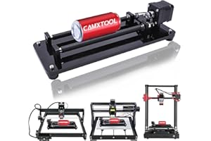 CAMXTOOL Laser Rotary Roller, Laser Engraver Y-axis Rotary Roller Engraving Module for Cylindrical Objects, Compatible with Most Kinds of CNC Laser Cutter and Engraver Machine, 3D Printer Accessories