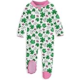 UNIFACO Baby Girls Boys Footed Pajamas One-Piece Sleeper Snug Fit Sleep and Play Zip Front Footie Romper 0-12 Month