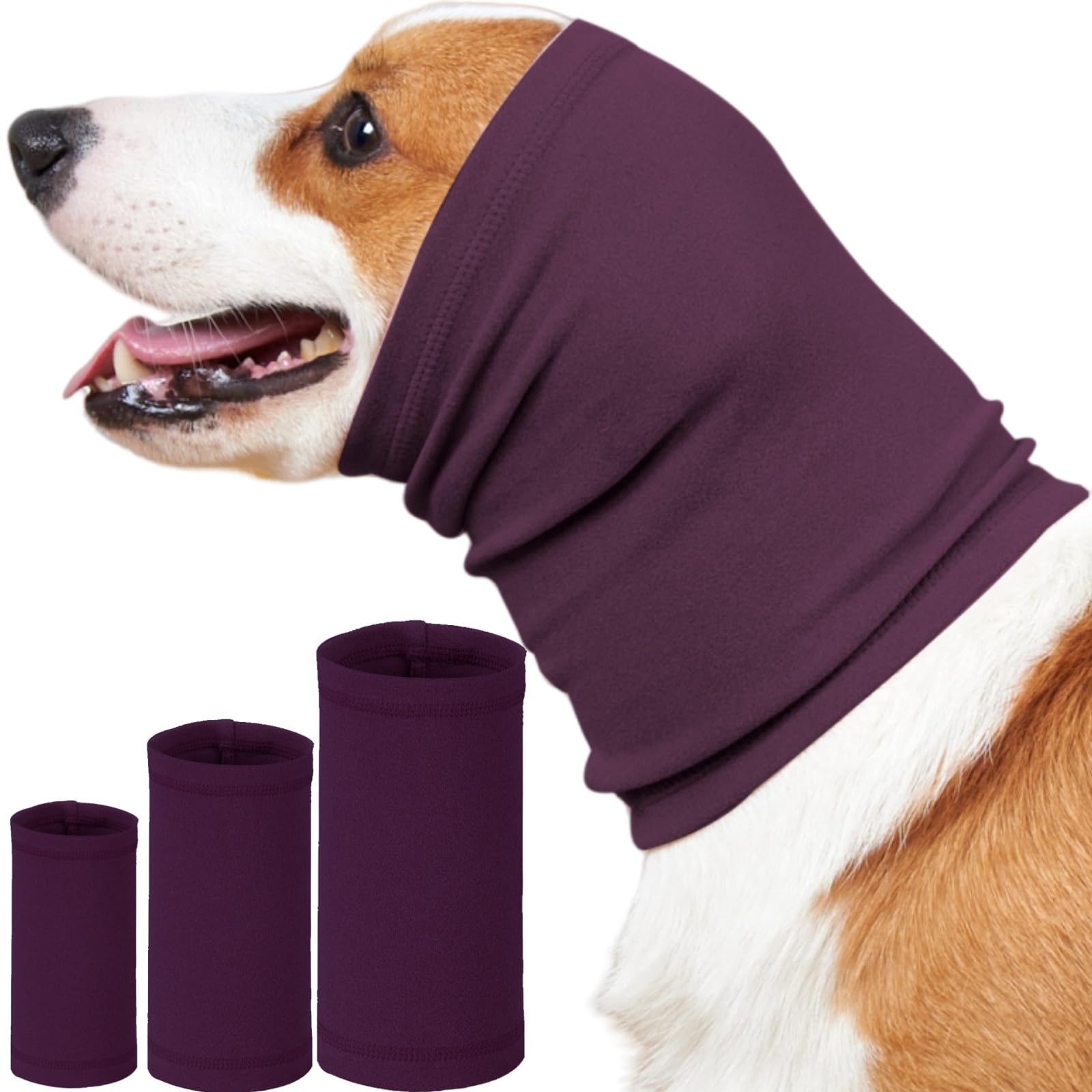 Yaopelky Calming Dog Ear Covers for Noise Protection - Headband for Anxiety Relief, Noise Canceling for Fireworks, Thunderstorms - Grooming Aid (Purple, L)