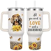 Caiibaoob Dachshund Tumbler for Womens,Vacuum Insulated Travel Cup 40oz