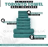 GC GAVENO CAVAILIA 10-Piece Towel Bale Set 450 GSM Teal Cotton view 5
