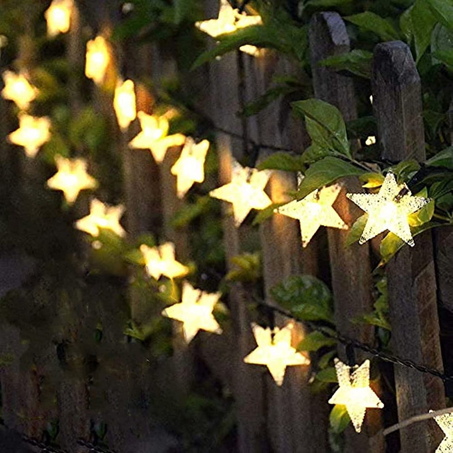 Solar Fairy Lights, 80 LEDs Outdoor String Lights Solar Powered 8 Modes 17M Waterproof Solar Garden Lights for Tree Patio Yard Wedding Party - Star