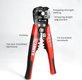 KAIWEETS 3 in 1 Wire Strippers Crimpers AWG 10-22 SK5 Cutter view 2