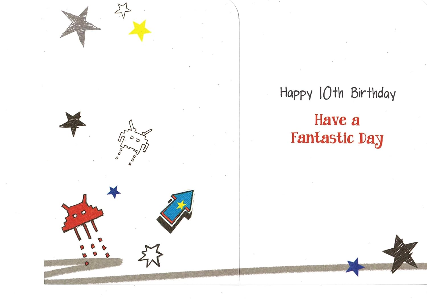Jonny Javelin Boy Age 10 Happy Birthday Card - Boy Gaming, blue|white|brown, 5.25 x 7.25 inches - Image 3