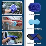 Bemece 29 Piece Car Detailing Kit Blue with Brushes Vents Wheels Interior view 5