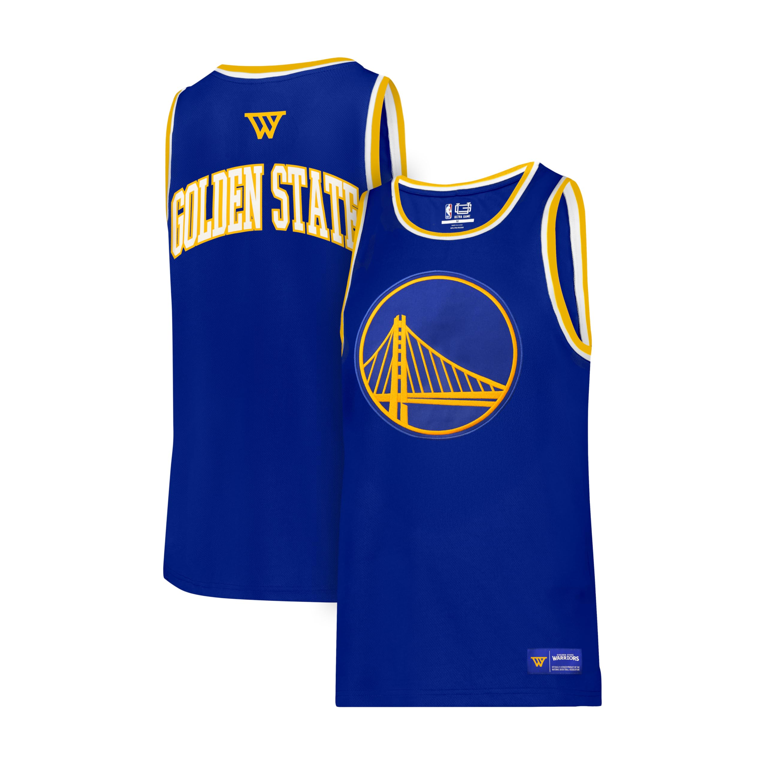 Ultra Game Men's NBA Official Super Soft Sleeveless Tank Top Muscle T-Shirt, Golden State Warriors, Team Color, 3X-Large Image