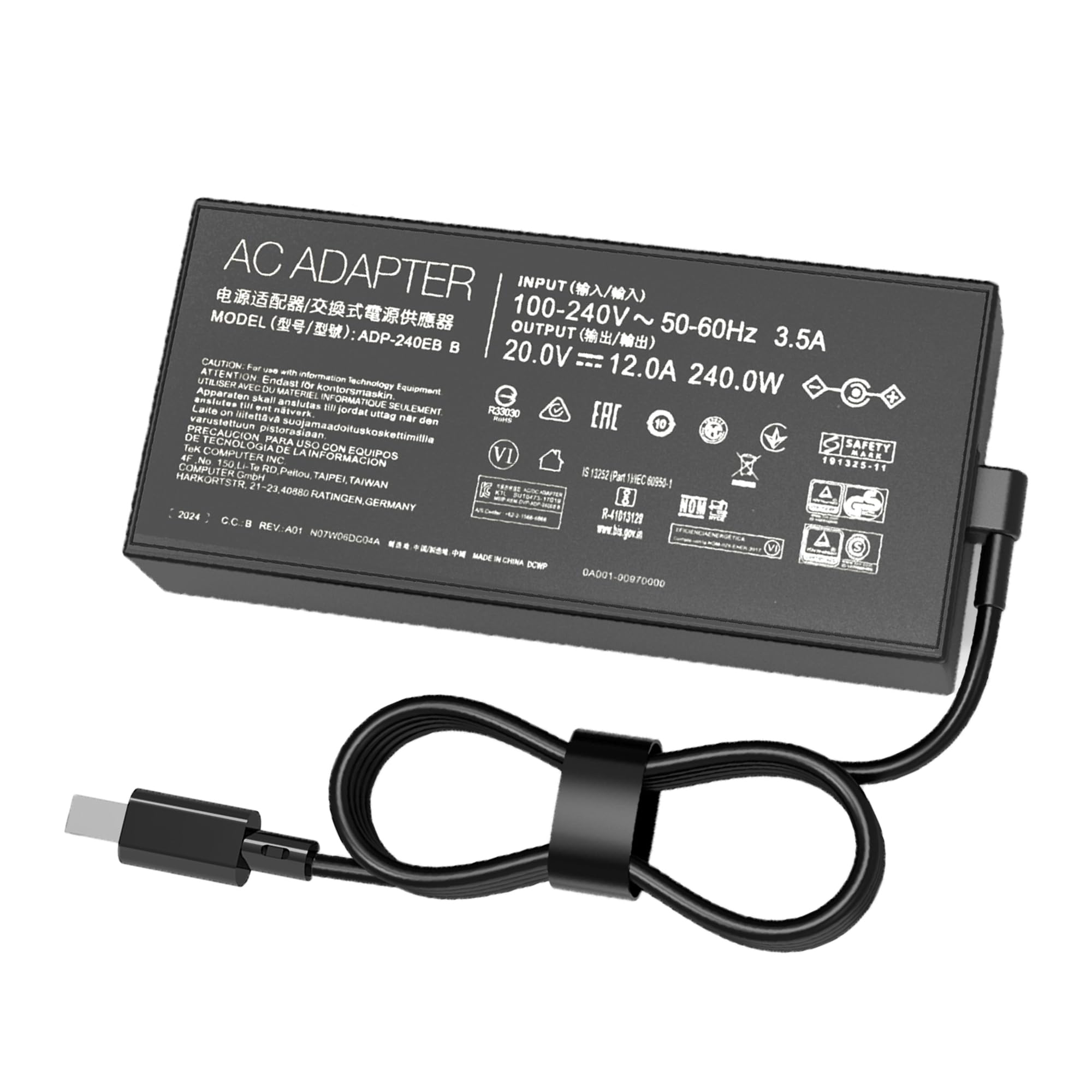 Photo 1 of 240W 200W Laptop Charger Compatible with ASUS ROG Zephyrus G16 G14 2024 2025 GA605 GU605 GA403 GA605WV GA605WI GU605MI GU605MU GA403UV GA403UU GA403UI ProArt PX13 P16 Power Adapter