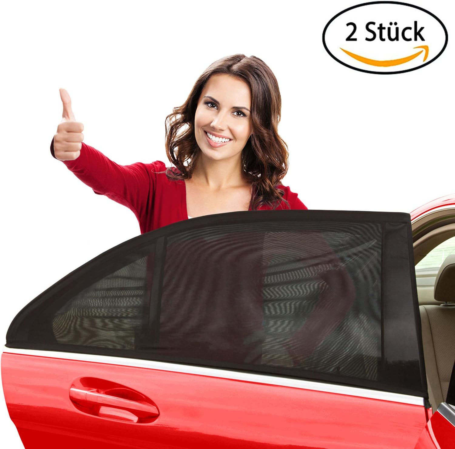 Car Window Shade (2 Pack) - Large Sun Sock Shades for SUVs, Trucks, Minivans & Crossovers by Verano - Protects your Passengers, Baby, Kids or Pets from 98% UV Rays and Heat - Covers Rear Side Windows