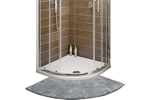 Quadrant Curved Shower Mat, 45 X 100 cm Non-Slip Microfiber Curved Bathroom Rug for Quadrant Shower Cubicle, Nice and Soft Un