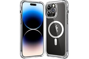 Mkeke for iPhone 14 Pro Max Case Clear,Compatible with Magsafe,Not-Yellowing,Shockproof Protective Phone Magnetic Bumper Case 2022
