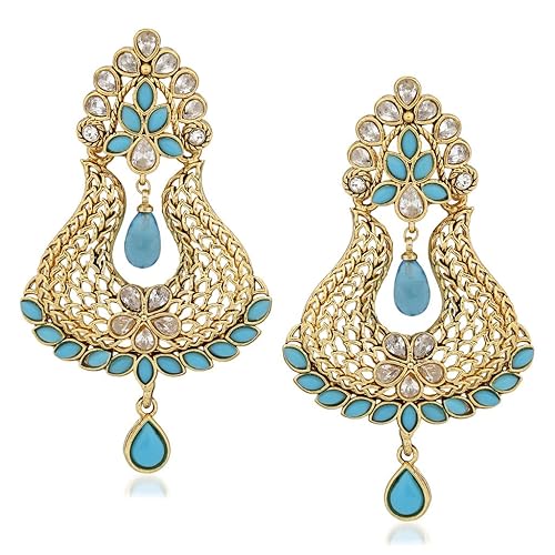 VK Jewels Drop Earrings for Women (Golden) (vkerz1323g)