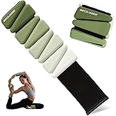 BECOJADDE Ankle Weights for Women Wrist Weights Set of 2 (1 lb/2 lb Each) Adjustable Arm Leg Weight for Womens Men Suitable for Walking Swimming Running Pilates Yoga Gym