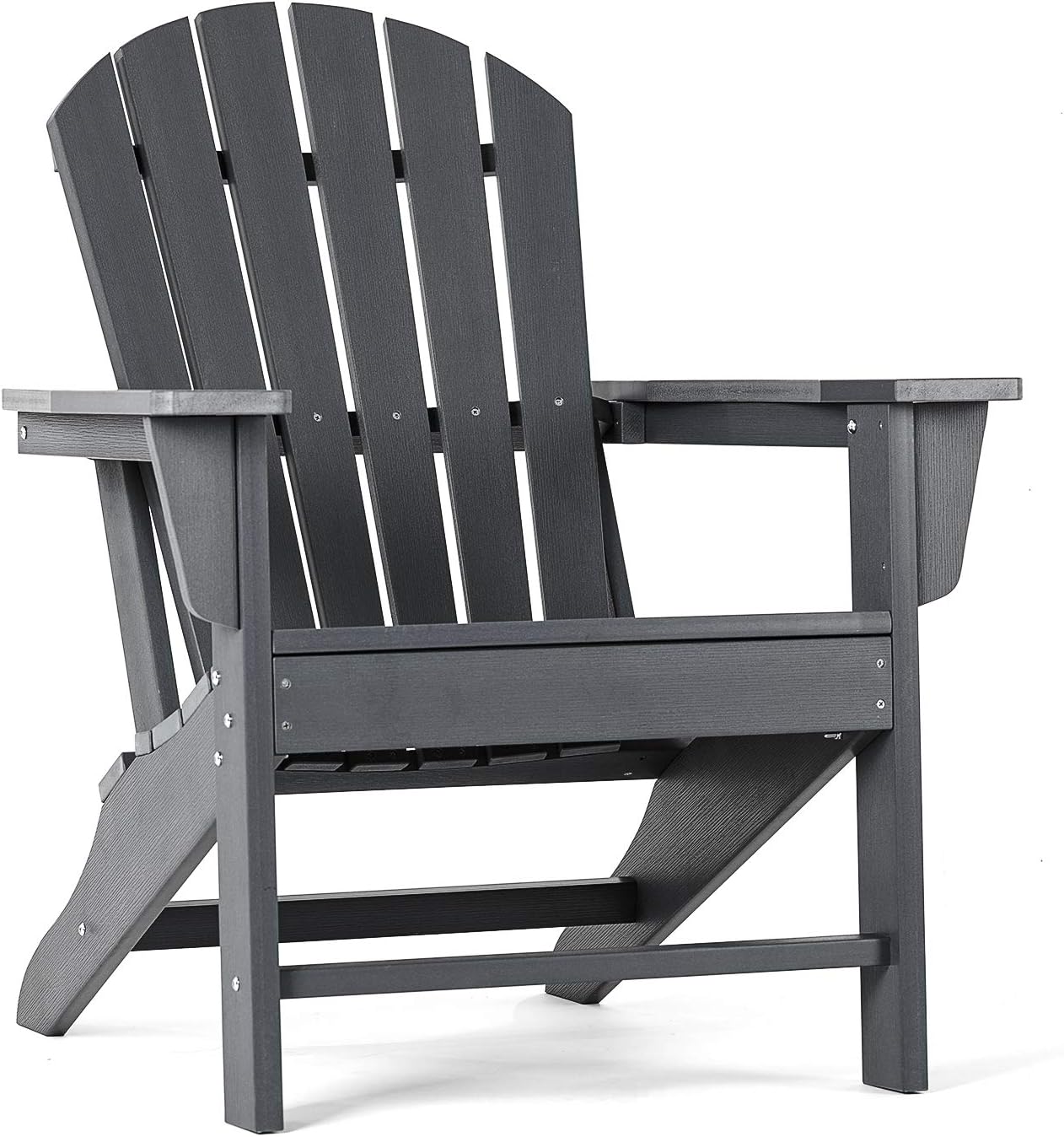 SERWALL Adirondack Chair | Adult-Size, Weather Resistant for Patio Deck Garden, Backyard & Lawn Furniture | Easy Maintenance & Classic Adirondack Chair Design (Grey) : Garden & Outdoor