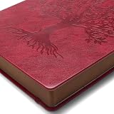 ZXHQ A5 360 Pages Lined Journal with Pen Wine Red Tree of Life Design view 8