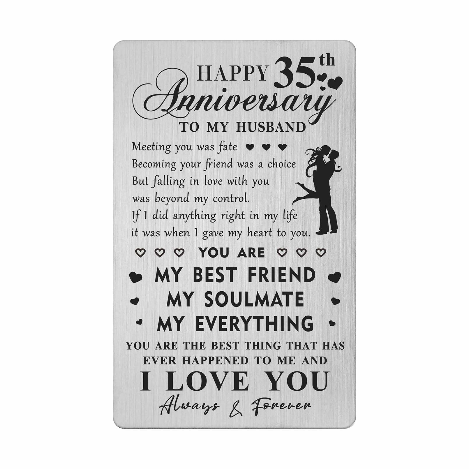 HYHYDHP 35th Anniversary Card Gifts for Husband - Happy 35 Year Anniversary Card for Him Men