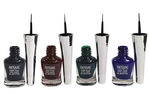 Resme Waterproof Eyeliner, Set of 4 (Black, Brown, Blue, Green)