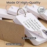 Koogel 300Pcs Flashcards 9x5.4cm White Blank Cards with Ring Kraft Covers view 5