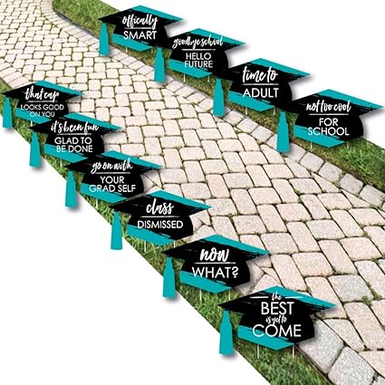 Amazon Com Teal Grad Best Is Yet To Come Grad Cap Lawn