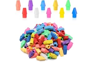 Sikao Erasers, 125 Pack Pencil Top Erasers for Kids Bulk, Small Cute Cap Eraser Toppers Set, School Classroom Supplies for Teachers 10 Colors