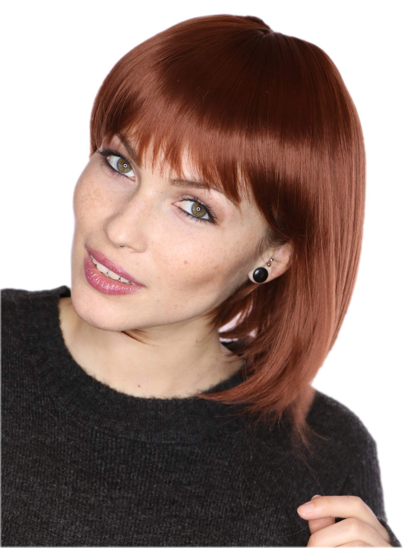Prettyland Matte Natural Short BoB Wig in Brown and Black Mixed Full Volume C1920 โ image 1