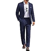 COOFANDY Men Suits Classic Fit 2 Piece Suit Set One Button Casual Blazer Wedding Bussiness Suit Separates