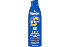 Coppertone SPORT Sunscreen Spray SPF 30, Water Resistant Sunscreen, Broad Spectrum Spray Sunscreen SPF 30, 5.5 Oz Spray