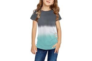 Ecokauer Girls Casual Tunic Tops Knot Front Long Sleeve Loose Soft Blouse T-Shirt Size 4-13
